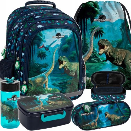  Derform school backpack with multiple compartments shades of blue, green, multicolored