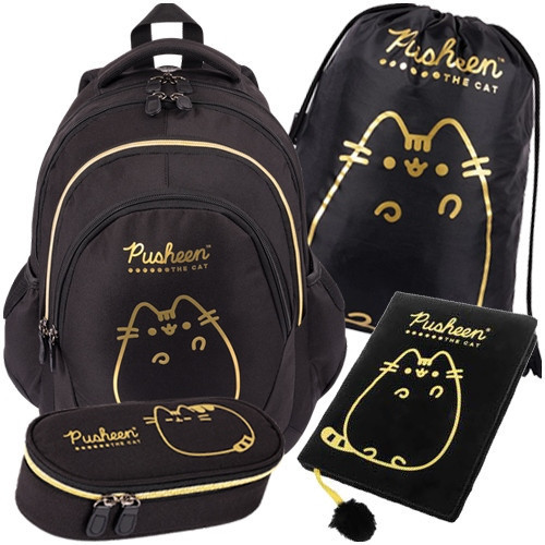  Pusheen St. School backpack with multiple compartments. Majewski black, yellow and gold tones 23 l + 3 more products
