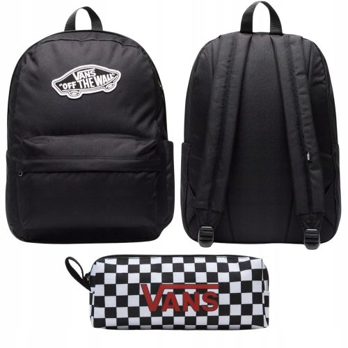  Vans City Rucksack Kool Classic Rucksack Schwarz VN000H4YBLK1 Schwarz + Federmäppchen Vans PENCIL POUCH-B VN0A7UEPY28 Blk/WhtChk