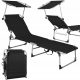  Springos GC0056 deck chair, black metal