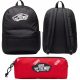  Vans City Backpack Kool Classic Backpack Black VN000H4YBLK1 Black + Pencil Case VANS