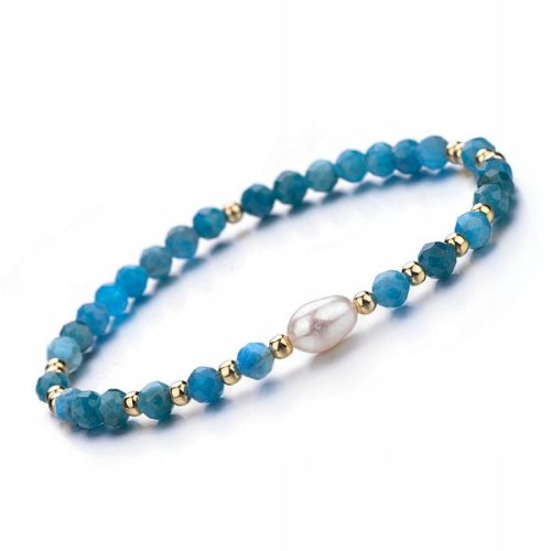  Bracelet Apatite Natural Stone Rubber Faceted 4mm