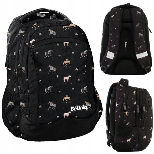 BeUniq Youth School Backpack for Girls with Horse Design