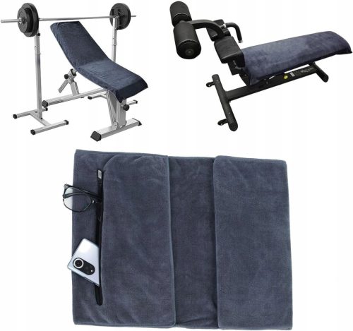  Set of gym towels with pocket and headrest 120 x 50 and 80 x 40