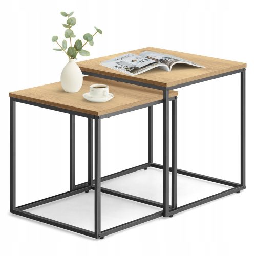  SoBuy Wooden Coffee Table with Square Top, 38 x 38 x 41 cm, Sonoma Oak
