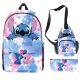  STICH SCHOOL BACKPACK SET PENCIL BAG 3IN1, Lilo and Stitch, Multi-colored