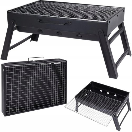  FOLDABLE TOURIST GRILL SUITCASE PORTABLE CHARCOAL GARDEN WITH HANDLE