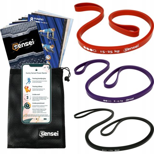  SET OF 3 POWER BAND EXERCISE BANDS, Resistance Bands for Training, Pull-ups