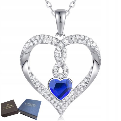  Necklace Silver 925 Heart with Pendant with Zircons Women's Day Gift