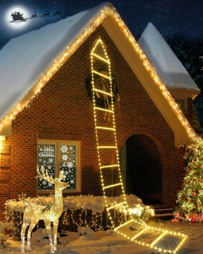  CHRISTMAS LADDER LIGHTING LED LADDER WARM WHITE 3M 310 LED 8 MODES