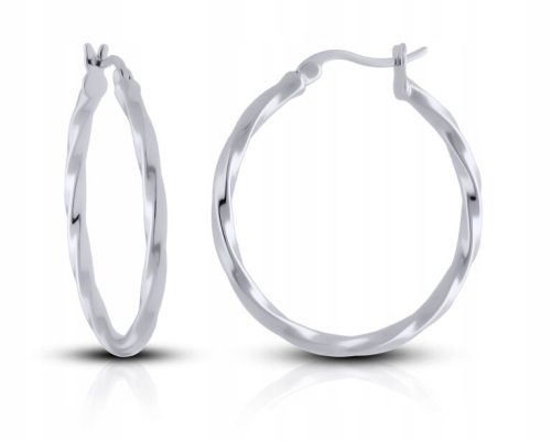  Silver twisted hoop earrings for women, pr.925