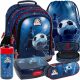  Derform school backpack with multiple compartments blue tones, multicolored