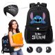  Lilo and Stitch school backpack with multiple compartments for excursions, black