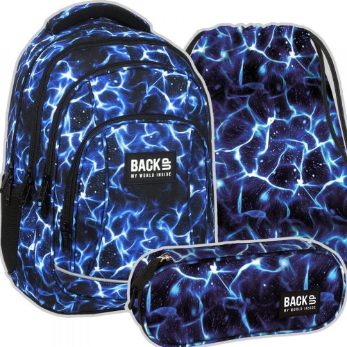  BACKUP SCHOOL BACKPACK FOR TEENAGERS, 4 compartments, NAVY BLUE SKY WATER + 2 more products