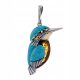  SILVER KINGFISHER PENDANT WITH TURQUOISE