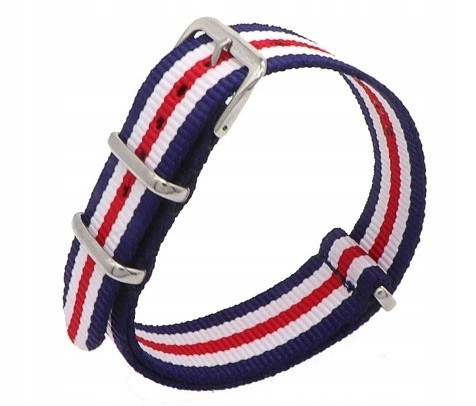  BLUE, BLUE WHITE RED NYLON WEBBING STRAP 22MM + TELESCOPES