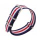  BLUE, BLUE WHITE RED NYLON WEBBING STRAP 22MM + TELESCOPES