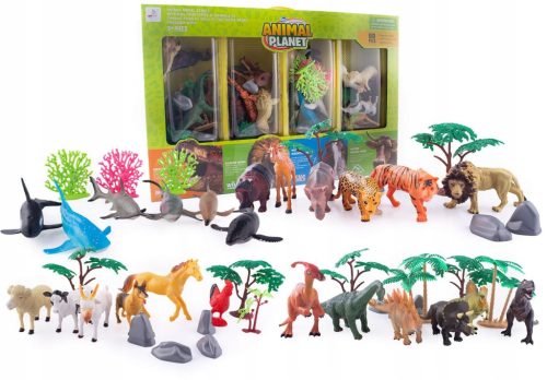  LARGE SET OF RUBBER ANIMAL FIGURES 60 EL.DINOSAURS HOUSE SAFARI MARINE