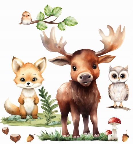  Wall stickers for children FOREST ANIMALS FOREST 3 LARGE FOREST STICKERS