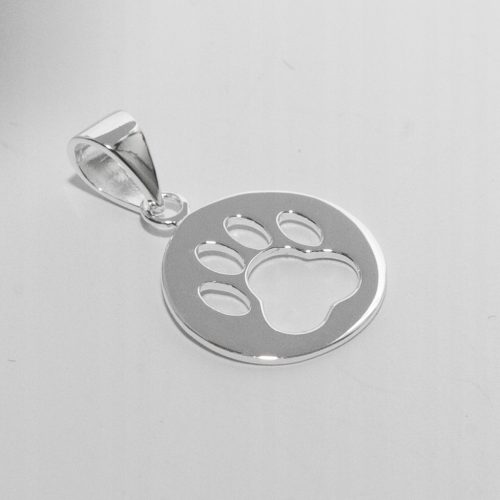  Silver pendant round dog paw silver 925 animals dog cat