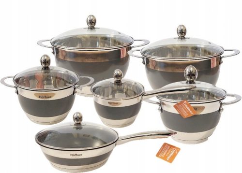  Hoffner Elegance pot set, stainless steel, 12-piece