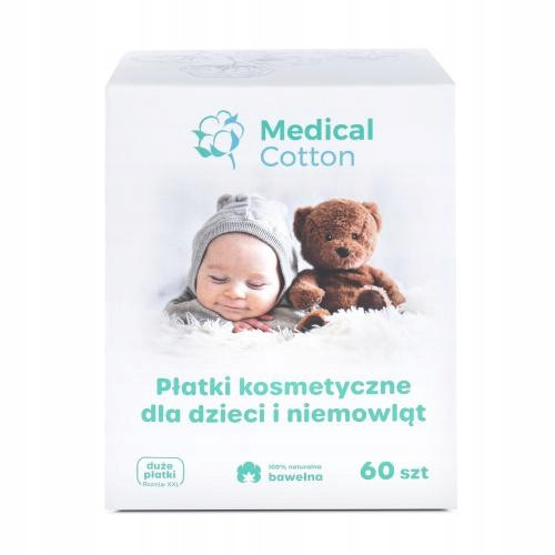  Medical Cotton Baby square cosmetic pads 60 pcs.