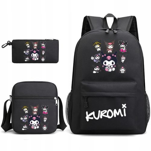  GROSSES KUROMI-SET, RUCKSACK-A4-TASCHE-PENCINER-ETUI-SET