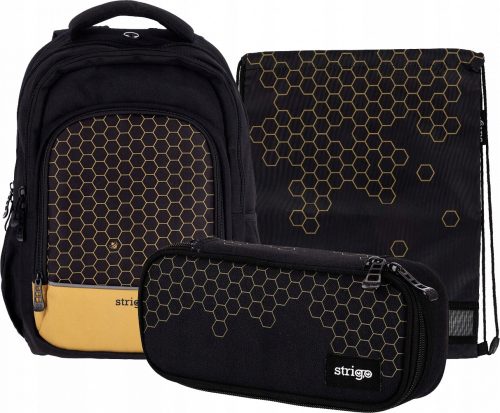  Strigo school backpack with multiple compartments, black, 24 l + 2 more products