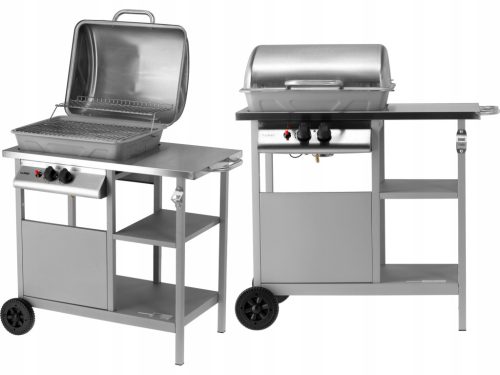  LUND GAS GARDEN GRILL STAINLESS STEEL 2 BURNERS 5.5KW CHROME GRATE