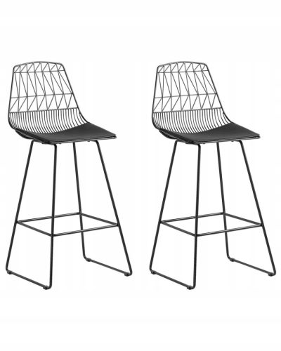  Beliani chair, fabric, black, 2 pcs.