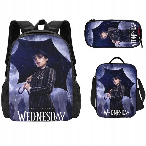  Wednesday Addams SCHOOL SET, A4 BACKPACK, BAG, PENCIL CASE, NEW