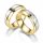  KO8 GOLD SILVER WEDDING RING 316L STEEL 1PC.