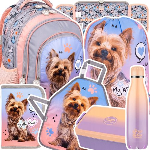  4-PIECE SCHOOL BACKPACK BP58 MY LITTLE FRIEND GREY YORK Dog ST.MAJEWSKI + 5 more products