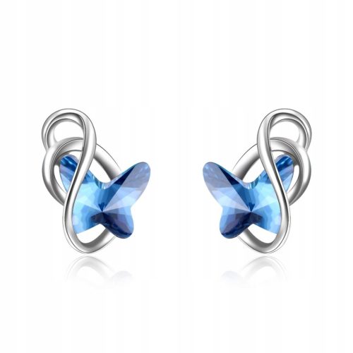  Crystal butterfly earrings butterflies rhodium plated silver S925 gift