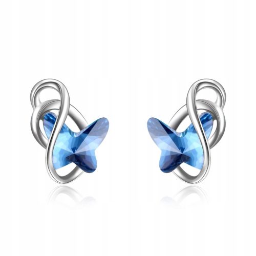  Crystal butterfly earrings butterflies rhodium plated silver S925 gift
