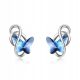  Crystal butterfly earrings butterflies rhodium plated silver S925 gift