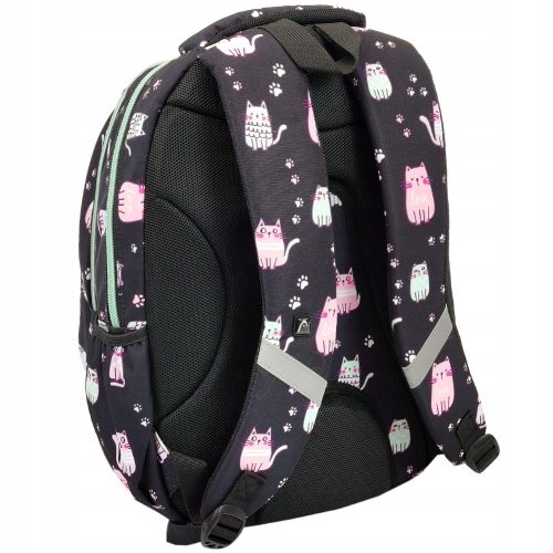  Head Multi-Compartment School Backpack, Black, Pink Tones, Multicolor, 27 Years