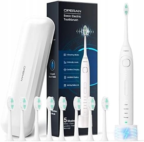  Electric sonic toothbrush with IPX7 motor, waterproof, with 8 brush heads