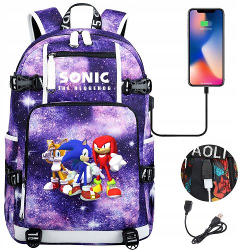  LARGE HIGH CAPACITY SONIC BACKPACK WATERPROOF USB PATTERN-4