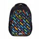 HEAD SKATEBOARDS Black Backpack with Colorful Skateboard Design for School Style