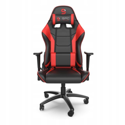  SPC Gear SR300 V2 Gaming Chair, Black and Red Faux Leather