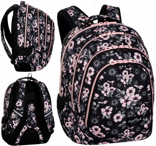 CoolPack Multi-Compartment School Backpack, Black, Pink Tones, 28 l