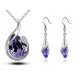  Silver jewelry set purple almonds