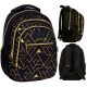  Backup School Backpack with Multiple Compartments, Black, Yellow and Gold Tones, 26L