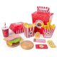  WOODEN HAMBURGER FASTFOOD HAPPYMEAL LARGE SET cooking fun