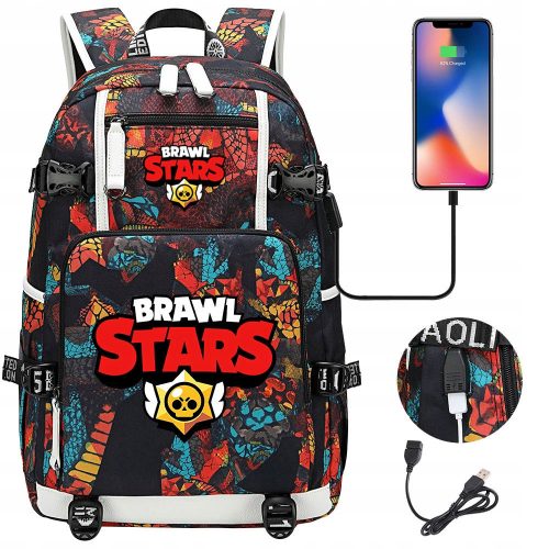  LARGE USB BACKPACK Brawl Stars WATERPROOF NEW DESIGNS WITH HIGH CAPACITY