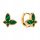  Silver gold-plated earrings Butterflies with malachite SADVA