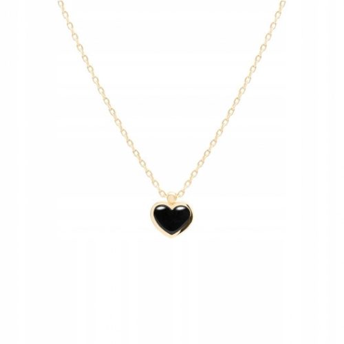  Gold necklace with agate and heart ANIA KRUK