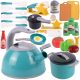  CHILDREN'S KITCHEN SET POTS DISHES KETTLE FRYING PAN SPOONS 33 pcs.