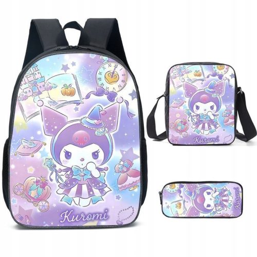  Kuromi school set, backpack, A4 bag, pencil case